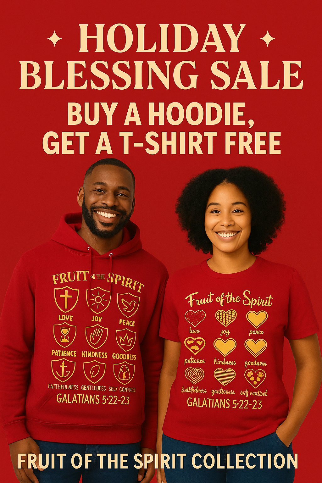 Fruit of the Spirit Premium Hoodie + Matching Tee (Buy Hoodie, Get Tee 50% Off!)