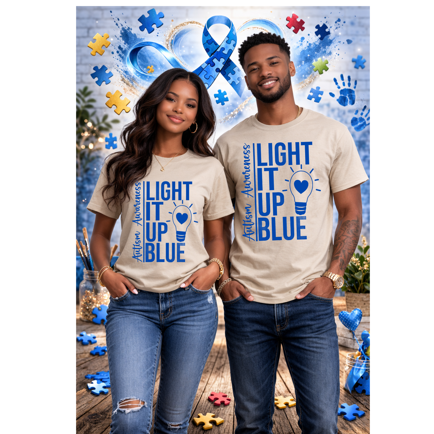 Light It Up Blue Autism Awareness T-Shirt