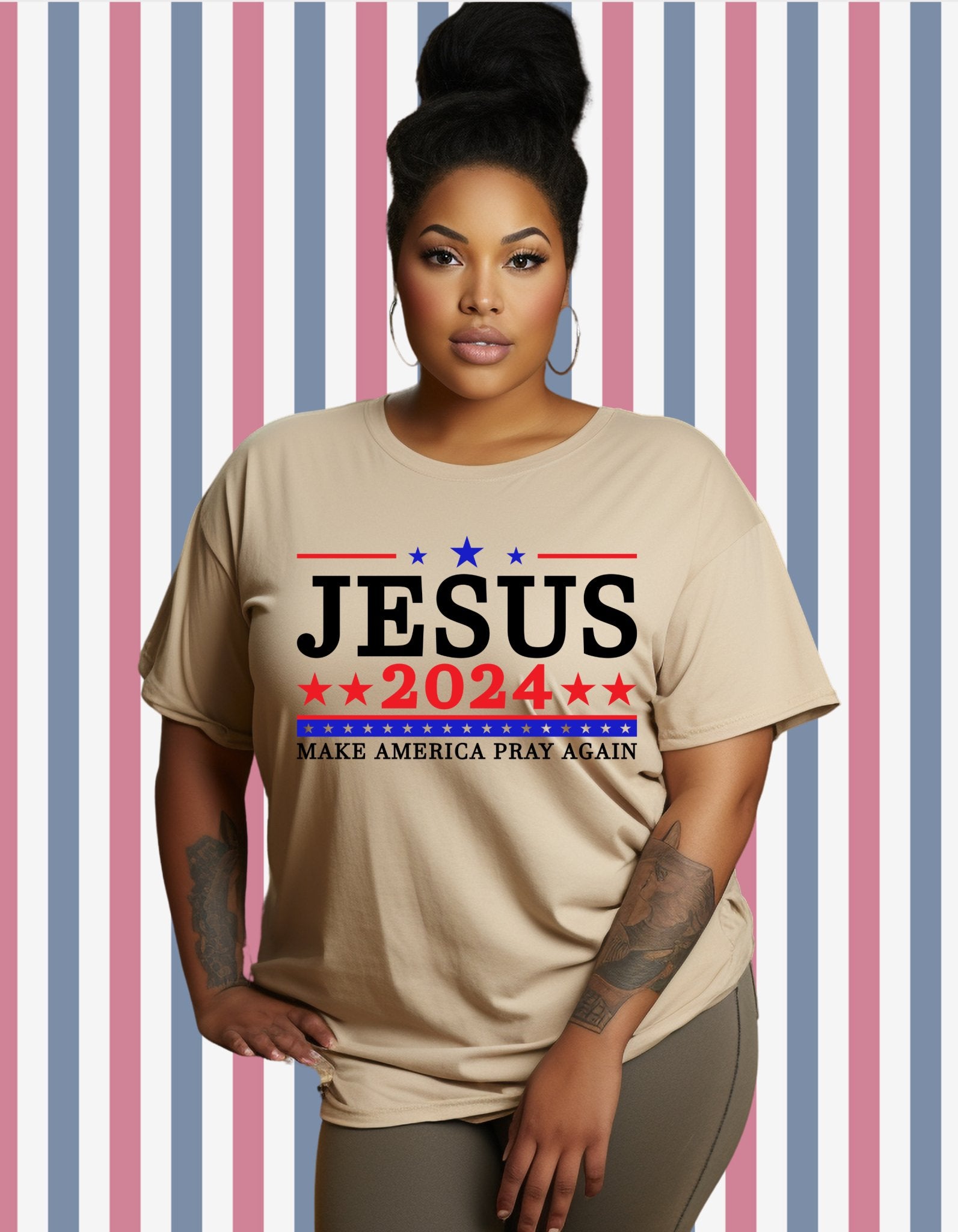 JESUS 2024 - Make America Pray Again Christian T-Shirt - Stay Up Pray Up